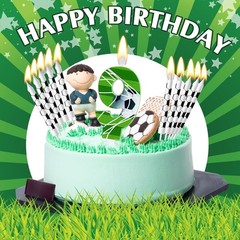 Photect 11 Pcs Soccer Birthday Candles Number Candle green, white and black