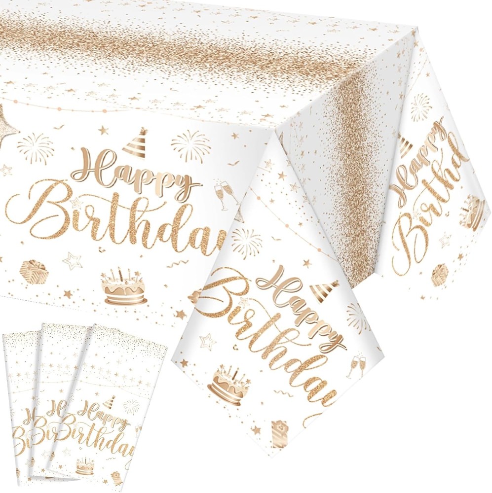 3 Pcs Happy Birthday Tablecloths Happy Birthday Party Decorations Plastic Table