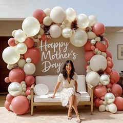 Dusty Pink Balloon Garland Double Stuffed Mauve Pink Balloons Pearl White San…