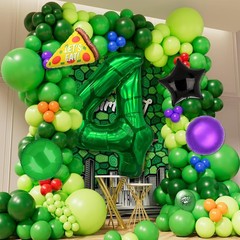 40 Inch Cartoon Turtle Theme Number 5 Foil Balloons Large Mylar 5th Number Ba…