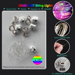 50PCS LED Light Up BoBo Balloons 20in Party Birthday Transparent Bubble Balloon