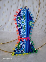 Ramadan Blue lantern on Upcycle Box & Fabric 32cm×20cm Handmade
