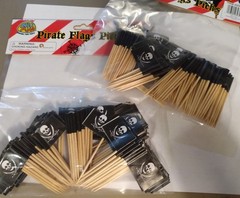 Pirate Flag Sandwich Appetizer Cupcake Food Pick Jolly Roger Party (288 pc)