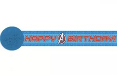 Set Of 2 Marvel Avengers Assemble Party Crepe Streamer Happy Birthday 30ft