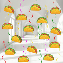 30 Pcs Taco Birthday Party Decorations Mexican Fiesta Hanging Swirl Garland