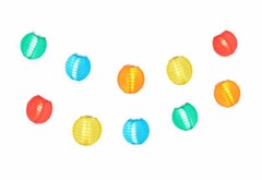 Quasimoon 4″ Multi-Color Round Nylon Lanterns, Even Ribbing, Hanging (10-PACK…