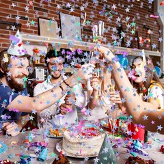 60g Silver Star Confetti Metallic Foil Glitter Shine Party Table Decor