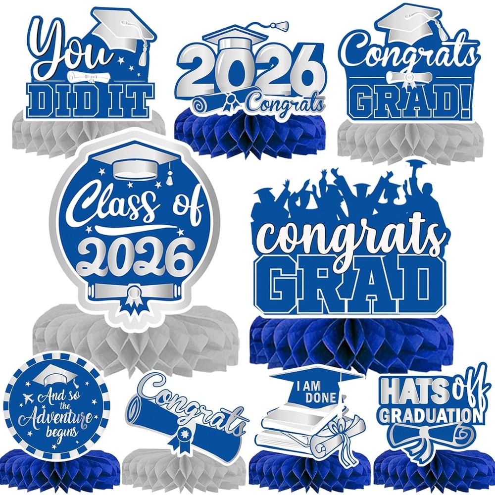 Class of 2026 Graduation Centerpiece 9Pcs Table Decorations Congrats Grad