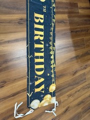 Large Happy 18Th Birthday Decoration Banner Black And Gold Happy 18Th