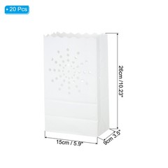 White Paper Luminary Bags, 20 Pcs Sun Flame Resistant Candle Bags