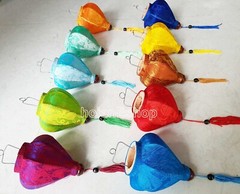 Set 20 Hoi An silk lanterns 10cm lanterns with 20 pattern colors – wedding gifts