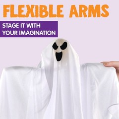 3 PCS Halloween Hanging Ghosts 27.5″ – Cute Flying Decorations for Yard, Patio,