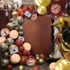ZXSWEET Wizard School Balloons Party Decorations Red Golden Glitter Dot Circle