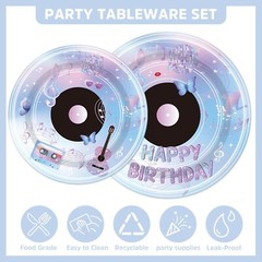 Music Themed Disposable Birthday Tableware (Plates, Napkins, Forks)