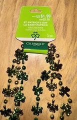 St. Patrick’s Day Paper Straws Shamrocks 2-Packs (16) Party and 9 Necklaces Lot