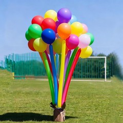 Assorted Rainbow Latex Balloons, 60 Pack 12 inch Round and 60inch long balloo…