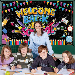 Welcome Back to School Banner, Multicolored, 72 X 43 Inch, Back to School Decora