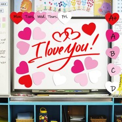 50 Pcs 6 Inch Valentine’s Day Paper Cutouts Love Heart Shape Decoration