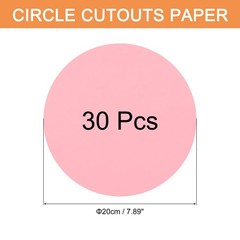 30 PCS 8 Inch Pink Circle Round Paper Cutouts 200gsm 75lb Cardstock Crafts