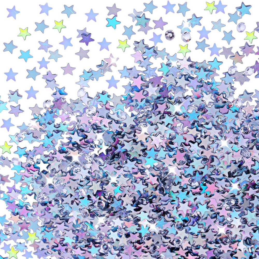 3000 PCS Iridescent Star Confetti Metallic Foil Sequin Sprinkles Table
