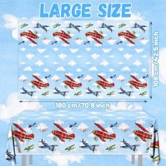 3pcs Party Decorations Party Tablecloth Supplies Disposable Plastic Airplane