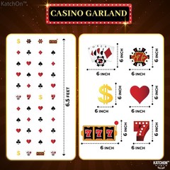 , Casino Hanging Garlands – 8 Strings, Pre Strung | Game Night Decorations, C…