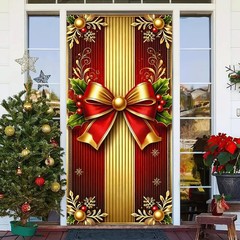 BlissYard Christmas Door Cover 71×35 Inch Gift Box Door Banner, Merry Christm…