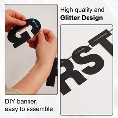 BEISHIDA Glitter Black 116 PCS A Z DIY Letter Custom Banner Party Decor 111