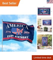 Durable 3×5 Ft Patriotic Flag – Double-Sided 250th Anniversary Celebration