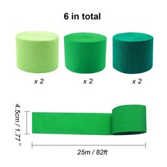 Green Crepe Paper Streamer Birthday Wedding Backdrop Hanging Decor 6 Rolls 492ft