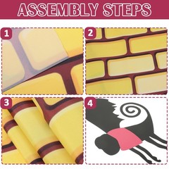 16 Pcs Wizard Party Decoration Hanging Monkey Yellow Brick Floor Runner Monke…