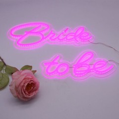 US-LED Neon Sign Bride to be Integrative Sign 6.53X15.63+5.39X11.97 in