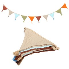3.1m/10.2ft Fabric Pennant Banner, Pennant Banner Flags, Coffee/Blue