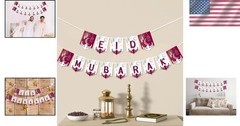 Elegant Eid Mubarak Banner – Ramadan Indoor Decor 2026, Perfect for Wall Display