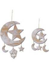 Eid Hanging Decoration Ramadan Eid Mubarak Decorations Islam Moon Stars Wooden