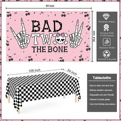 Bad Two The Bone Birthday Decorations, Rock And Roll Music Themed 2nd Birthda…