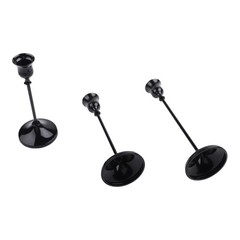 Set of Three Brass Candlesticks with Conical Shape for Home and Events