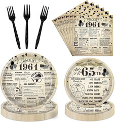 65Th Birthday Decorations for Men Women, Vintage 96PCS Back in 1961 65Th Party P