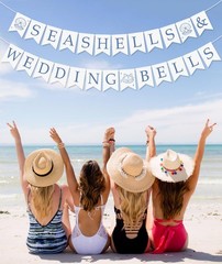 Seashells & Wedding Bells Banner for Coastal Bachelorette Party Last Toast On…