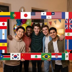 International World Flags Photo Booth Frame 36 x 24 inch World Cup Soccer Par…