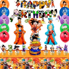 Dragon Ball Party Decor Goku Birthday Supplies Balloon Cupcake Toppers for Kids