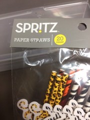 Spritz 3-Count Paper Fans & 20-Paper Straws Animal Print Lot Of 8 Packs Mixed