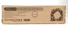 LANGXUN 7.2ft. Large Size Golden Metal Round Balloon Arch Kit Decoration