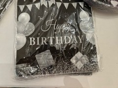 New Black Gray Birthday Supplies