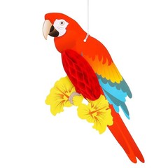 6pcs Tropical Bird Hanging Decoration Parrot Paper Hawaiian Party Bar Wall Decor