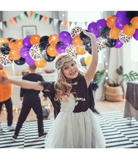 Halloween Balloon Arch Kit with Spider Webs, 124 Pcs for Party Decor