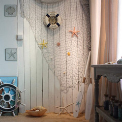 Natural Fishing Net Decor with Shells 79 Inch Beach Theme Decor for Party Home B