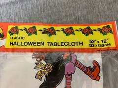 Halloween Party Supplies Lot Tablecloth, Banner, Ribbons