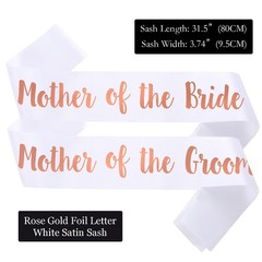 Bachelorette Sashes 6 PACK for Bride Bridesmaid White Maid of Honor Team