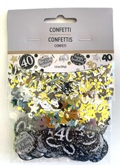12 Piece 40th Birthday Room Decorating Kit w/ Sash & Confetti Gold Color